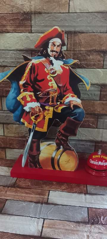 captain morgan standing sign with bell